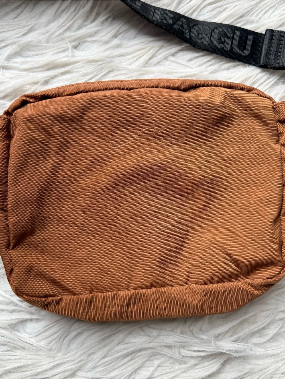 BAGGU Fanny Pack Brown Rust Nylon Crossbody Belt Waist Bag - Picture 5 of 11